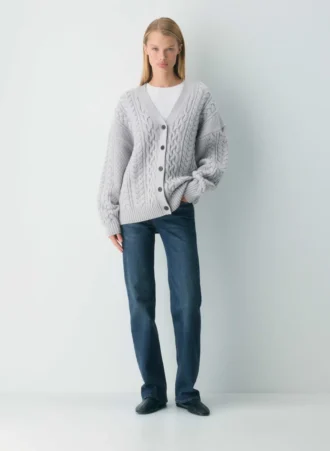 Heritage Knit Merino Wool V-neck Cardigan