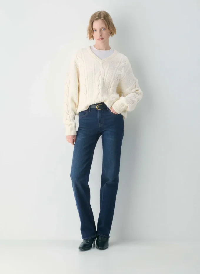 Heritage Knit Merino Wool V-neck Sweater Heritage Knit Merino Wool V-neck Sweater