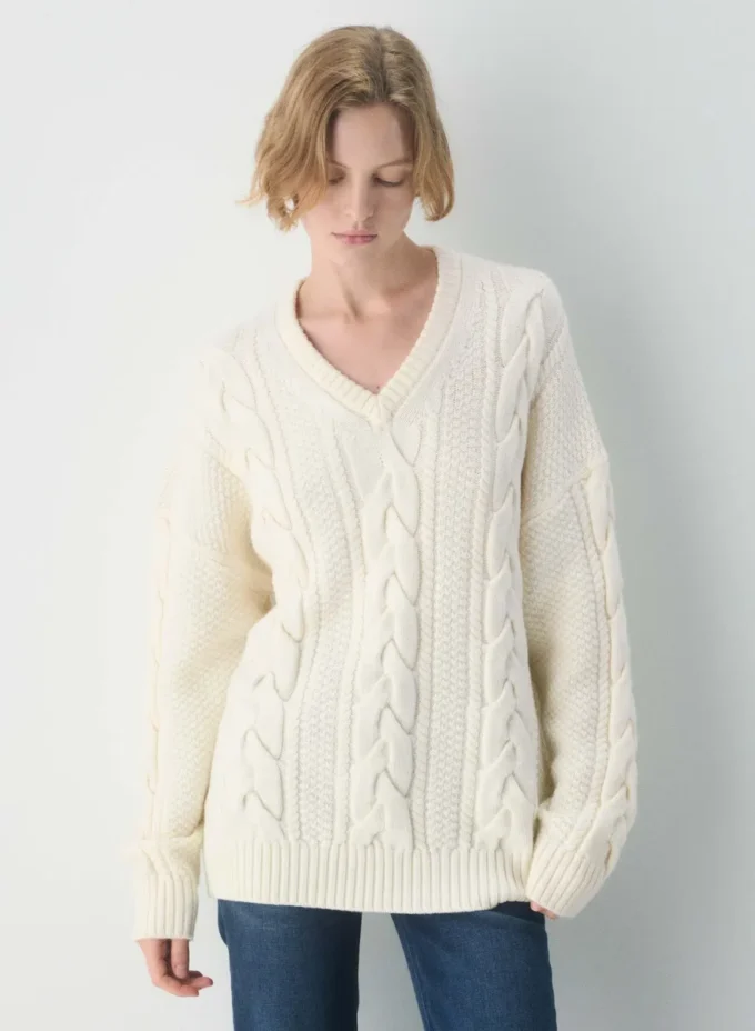 Heritage Knit Merino Wool V-neck Sweater Heritage Knit Merino Wool V-neck Sweater