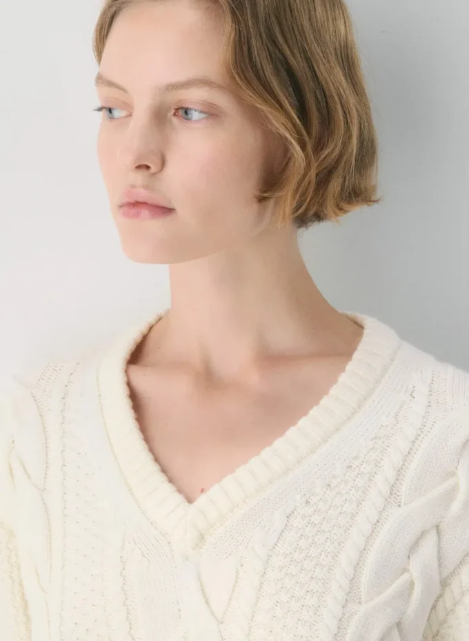 Heritage Knit Merino Wool V-neck Sweater Heritage Knit Merino Wool V-neck Sweater