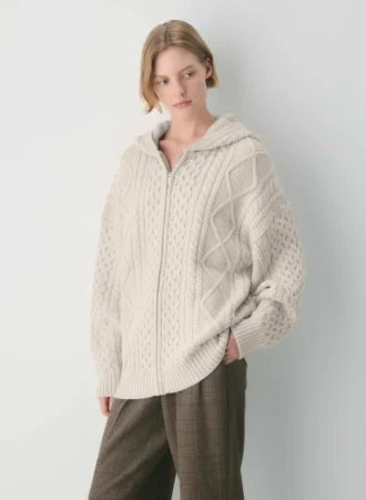 Heritage Knit Merino Wool Zip Hoodie