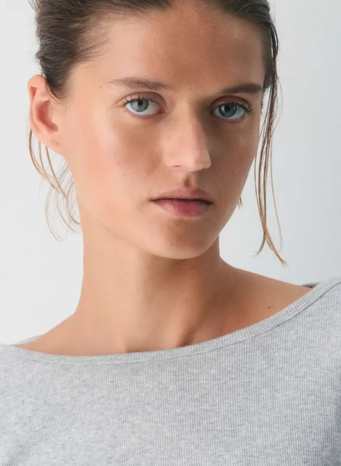 HomeStretch™ Rib Boatneck 3/4 Sleeve Top