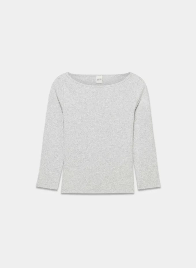 HomeStretch™ Rib Boatneck 3/4 Sleeve Top