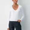 Homestretch™ Rib Deep V-neck Longsleeve