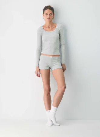 HomeStretch™ Rib Lace Scoopneck Longsleeve