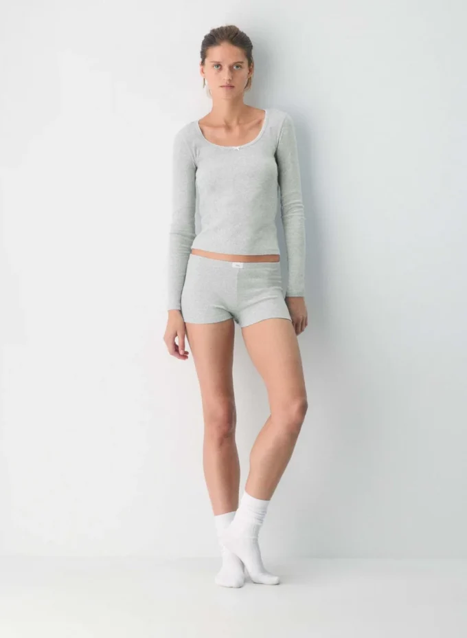 HomeStretch™ Rib Lace Scoopneck Longsleeve