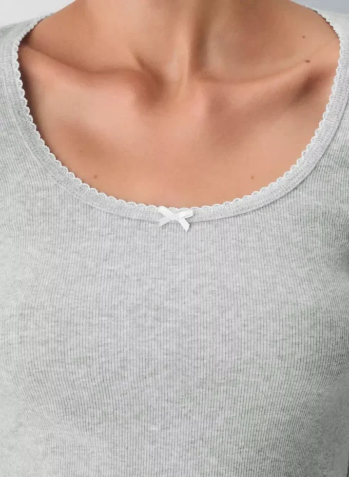 HomeStretch™ Rib Lace Scoopneck Longsleeve