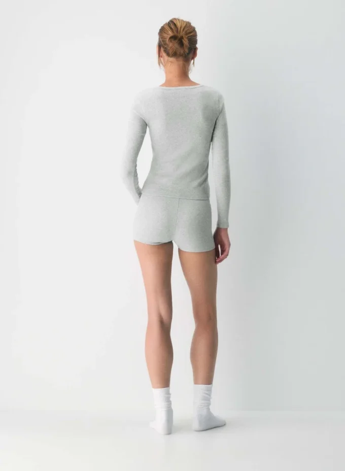 HomeStretch™ Rib Lace Scoopneck Longsleeve