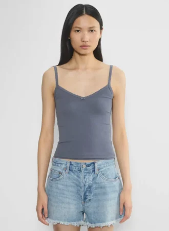 HomeStretch™ Rib Lace V-Neck Cami Tank