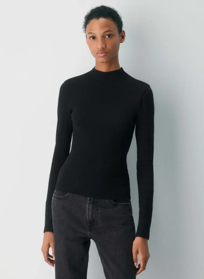 HomeStretch™ Rib Mockneck Longsleeve