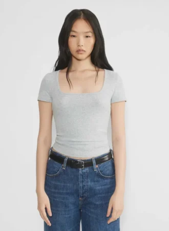 HomeStretch™ Rib Squareneck T-Shirt