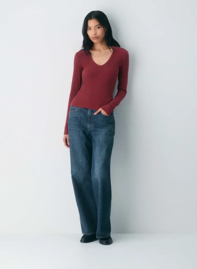 HomeStretch™ Rib V-Neck Longsleeve HomeStretch™ Rib V-Neck Longsleeve