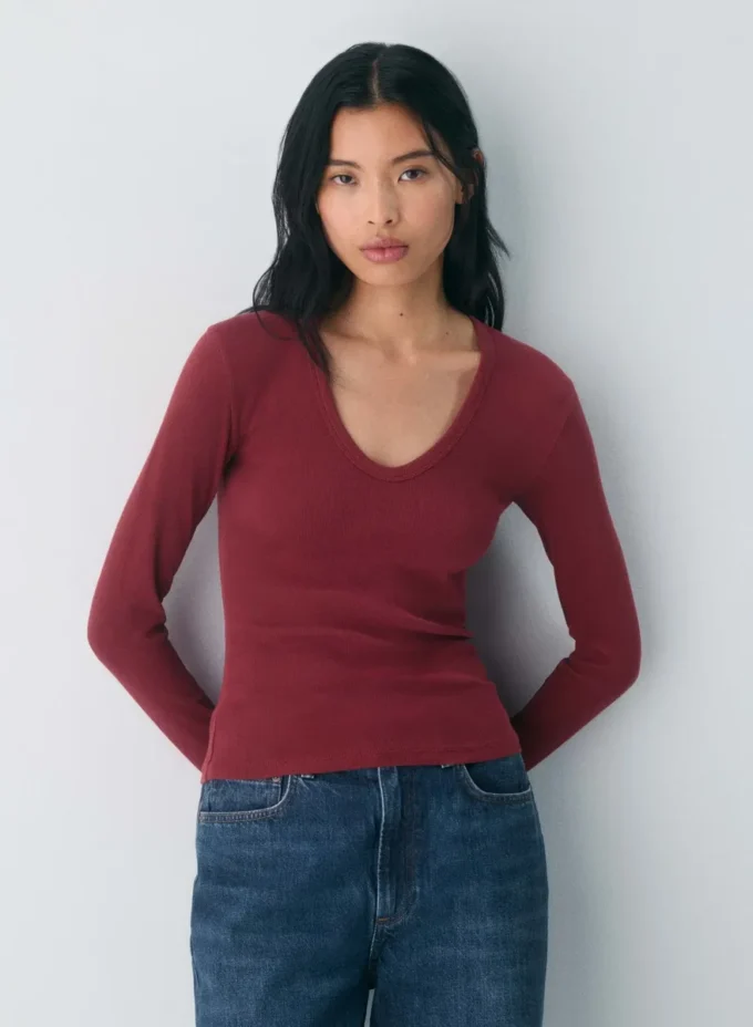 HomeStretch™ Rib V-Neck Longsleeve HomeStretch™ Rib V-Neck Longsleeve