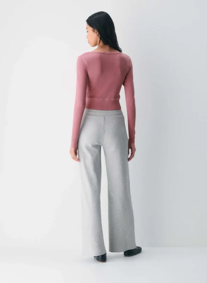 HomeStretch™ Rib V-Neck Waist Button-Up HomeStretch™ Rib V-Neck Waist Button-Up