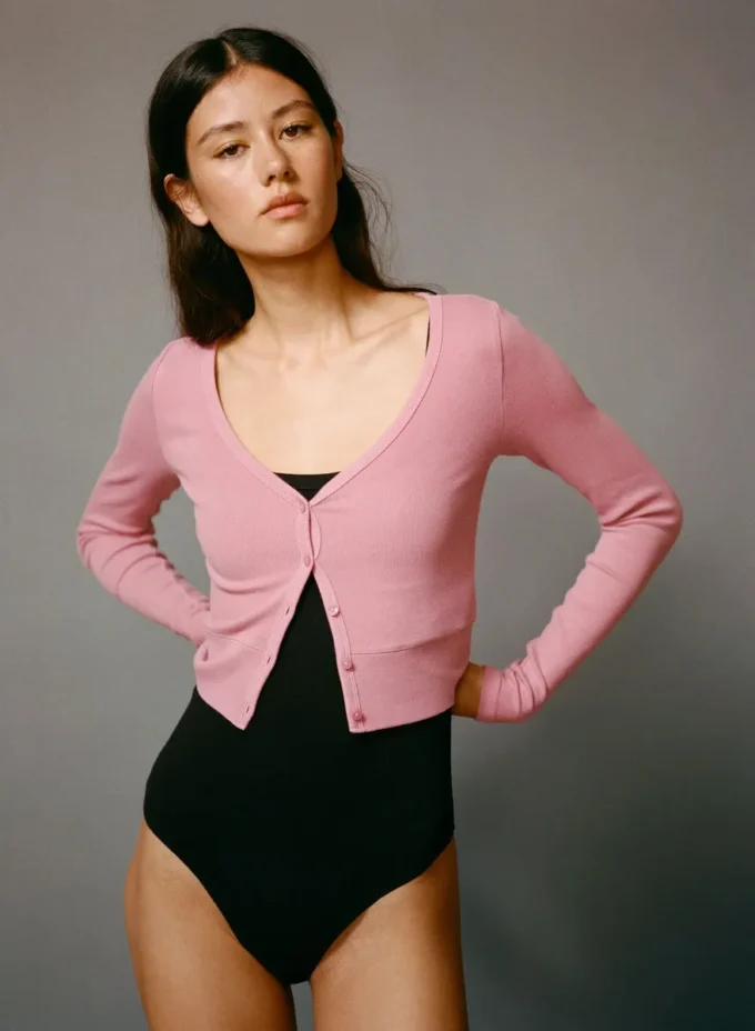 HomeStretch™ Rib V-Neck Waist Button-Up HomeStretch™ Rib V-Neck Waist Button-Up