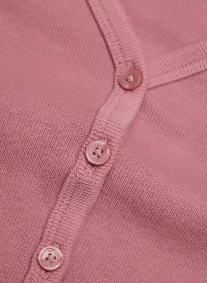 HomeStretch™ Rib V-Neck Waist Button-Up HomeStretch™ Rib V-Neck Waist Button-Up