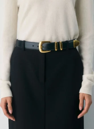 Legendary Solid Brass Leather Wide Belt