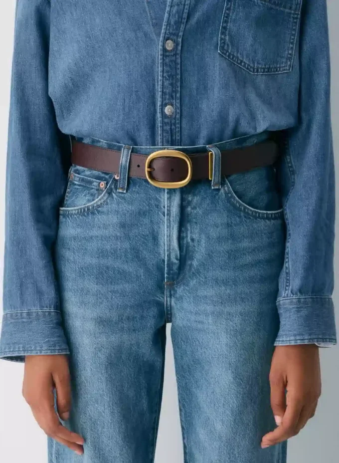 Lifetime Solid Brass Leather Wide Belt Lifetime Solid Brass Leather Wide Belt