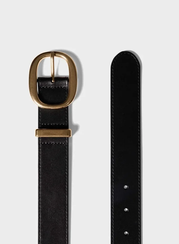 Lifetime Solid Brass Leather Wide Belt