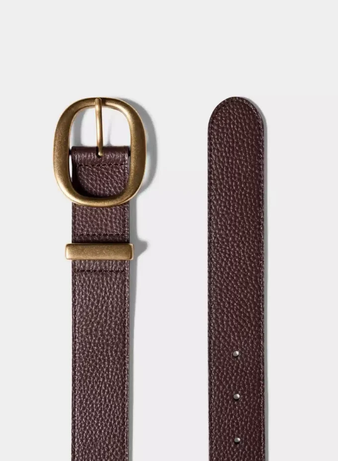 Lifetime Solid Brass Leather Wide Belt Lifetime Solid Brass Leather Wide Belt