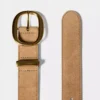 Lifetime Solid Brass Suede Wide Belt