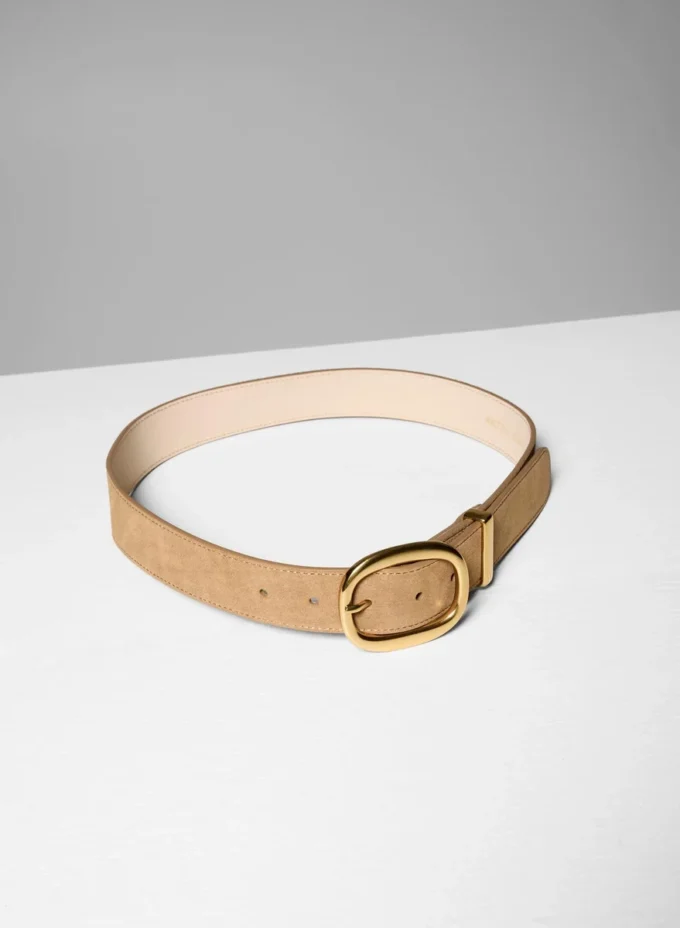 Lifetime Solid Brass Suede Wide Belt