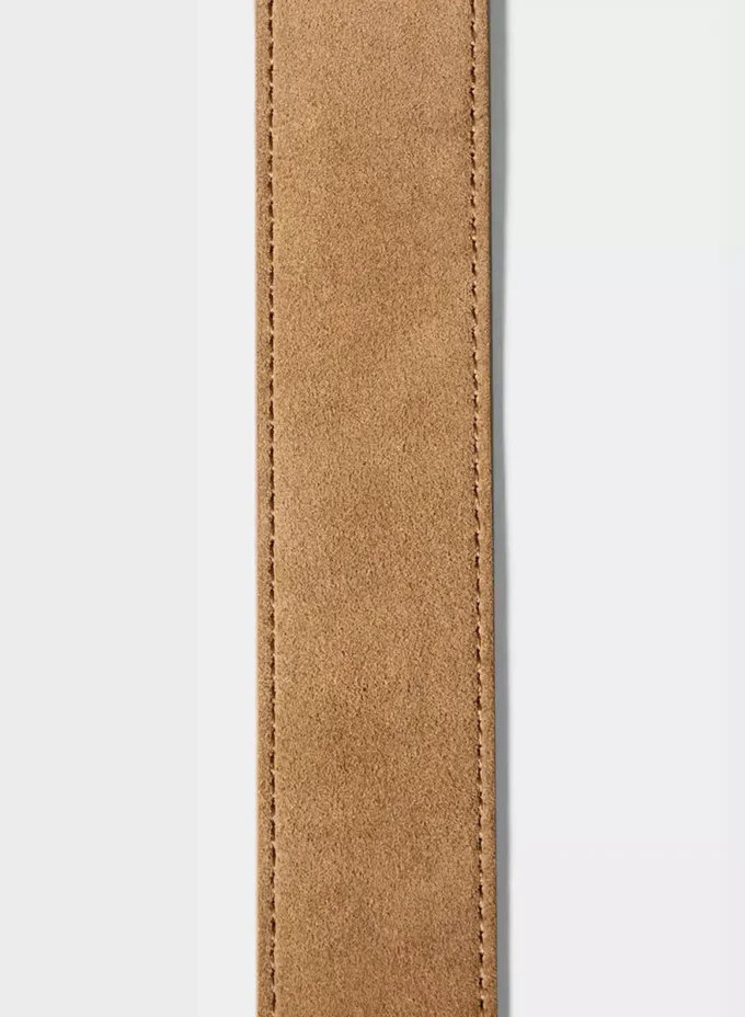 Lifetime Solid Brass Suede Wide Belt