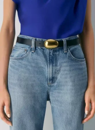 Looper Solid Brass Leather Belt