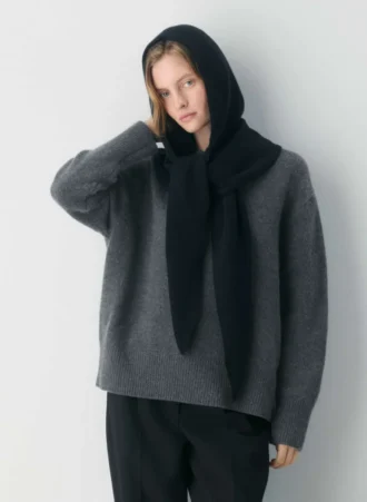Lumen Wool Cashmere Hooded Scarf