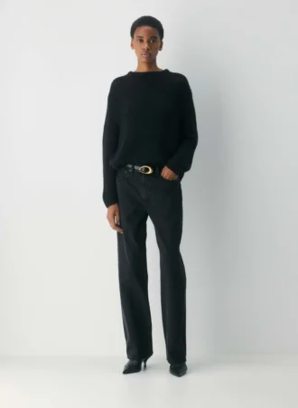 Mesh Cashmere Oversized Crew Sweater