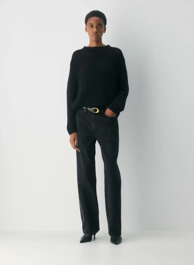 Mesh Cashmere Oversized Crew Sweater Mesh Cashmere Oversized Crew Sweater