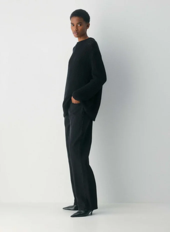 Mesh Cashmere Oversized Crew Sweater Mesh Cashmere Oversized Crew Sweater