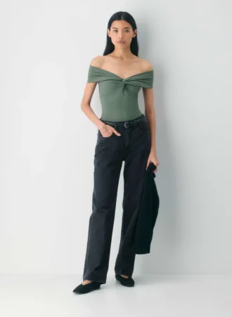Original Contour Twist Off-shoulder Top