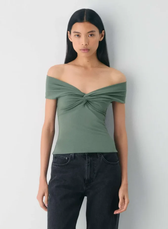 Original Contour Twist Off-shoulder Top