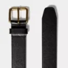 Roller Solid Brass Leather Wide Belt