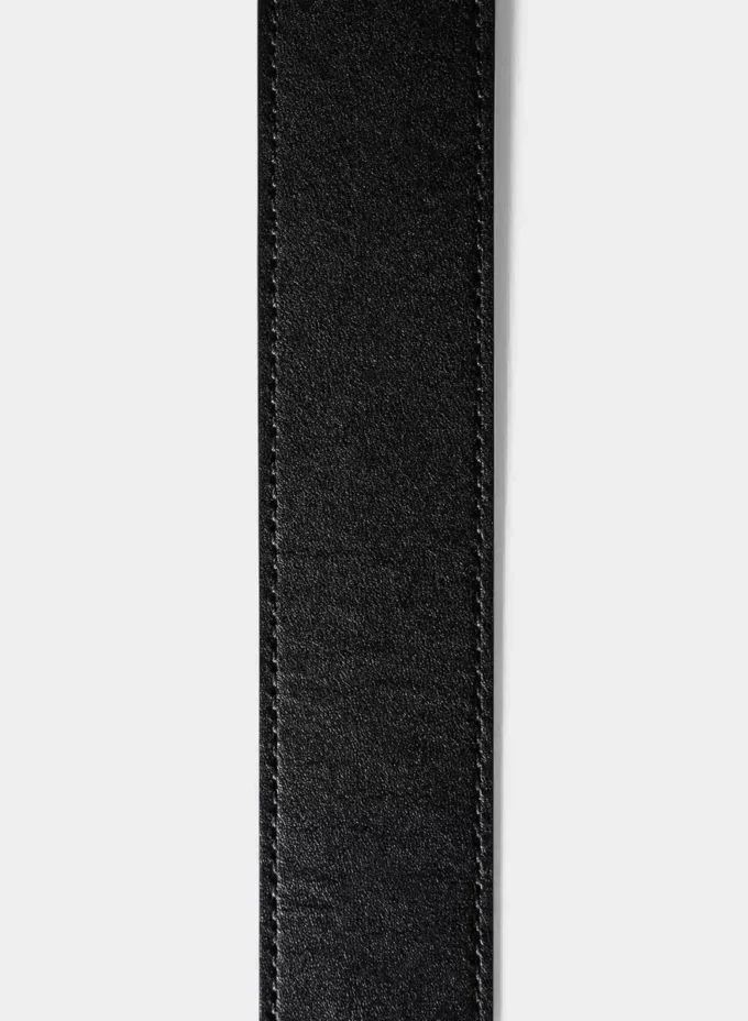 Roller Solid Brass Leather Wide Belt