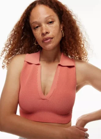 Sculpt Knit Polo Top