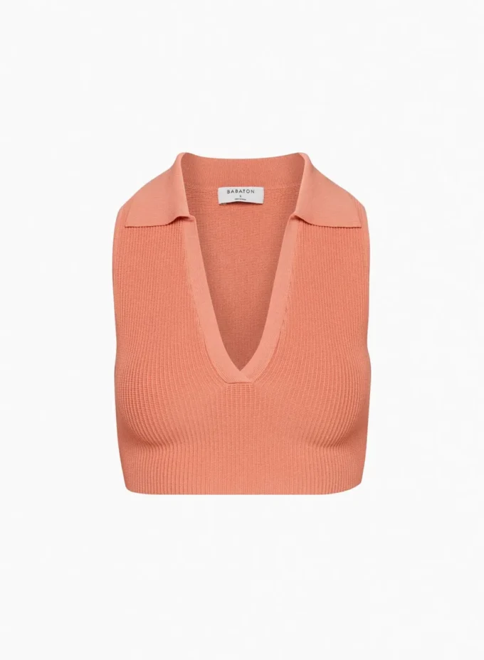 Sculpt Knit Polo Top