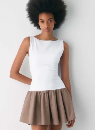 Segment Poplin Dress