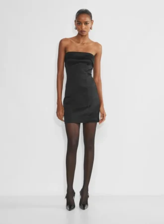 Shimmer Satin Tube Dress