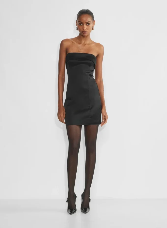 Shimmer Satin Tube Dress