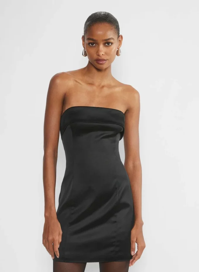 Shimmer Satin Tube Dress