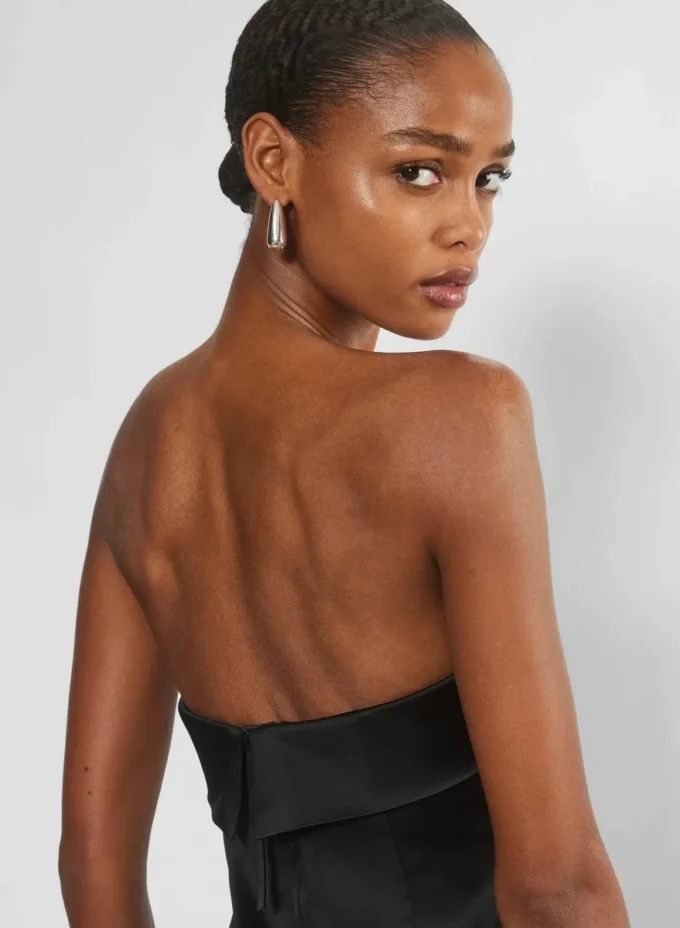 Shimmer Satin Tube Dress