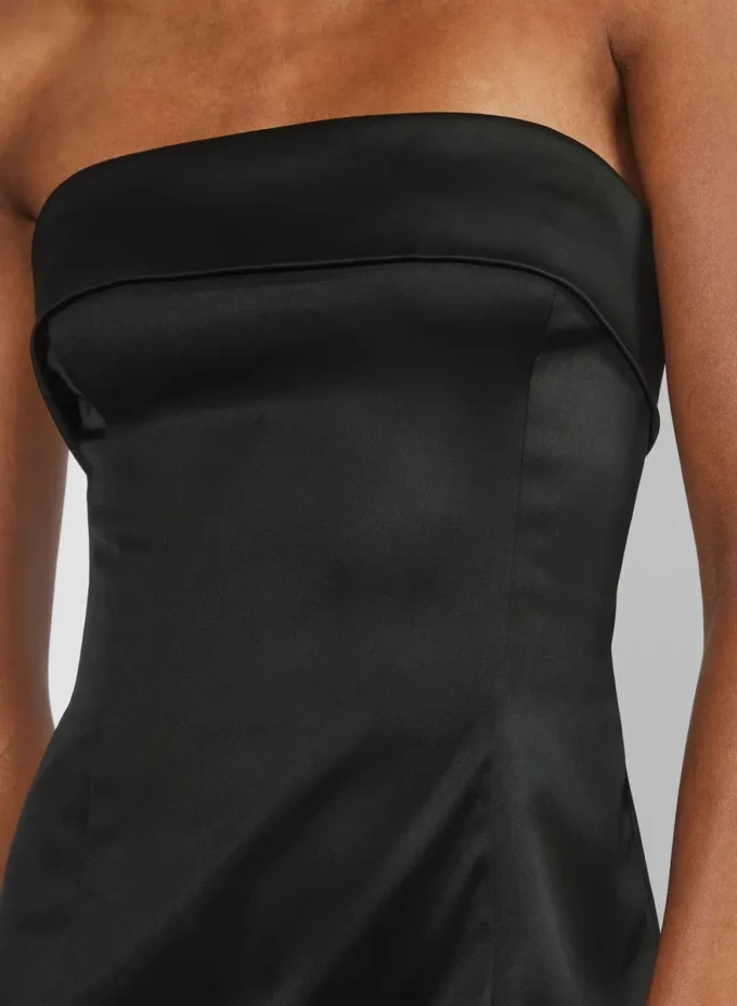 Shimmer Satin Tube Dress