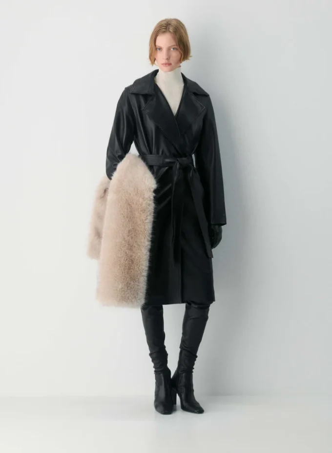 Silva Leather Trench Coat