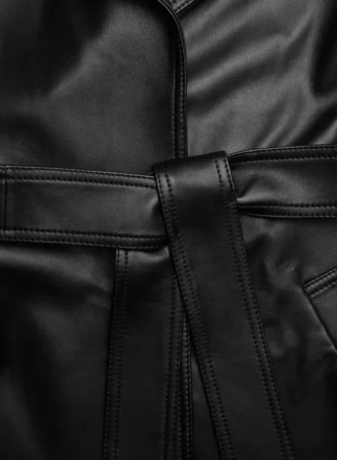 Silva Leather Trench Coat