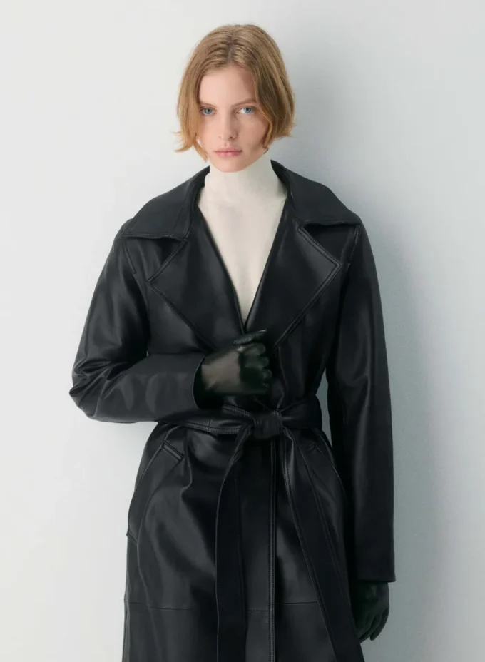 Silva Leather Trench Coat