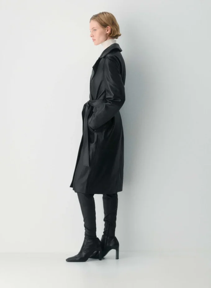 Silva Leather Trench Coat