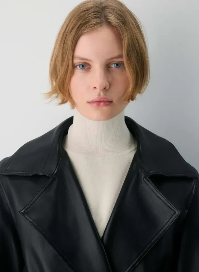 Silva Leather Trench Coat