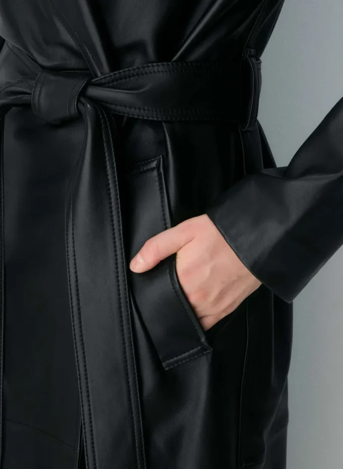 Silva Leather Trench Coat